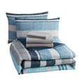 Mainstays 5Piece Reversible Blue Stripe Bed In a Bag Comforter Set