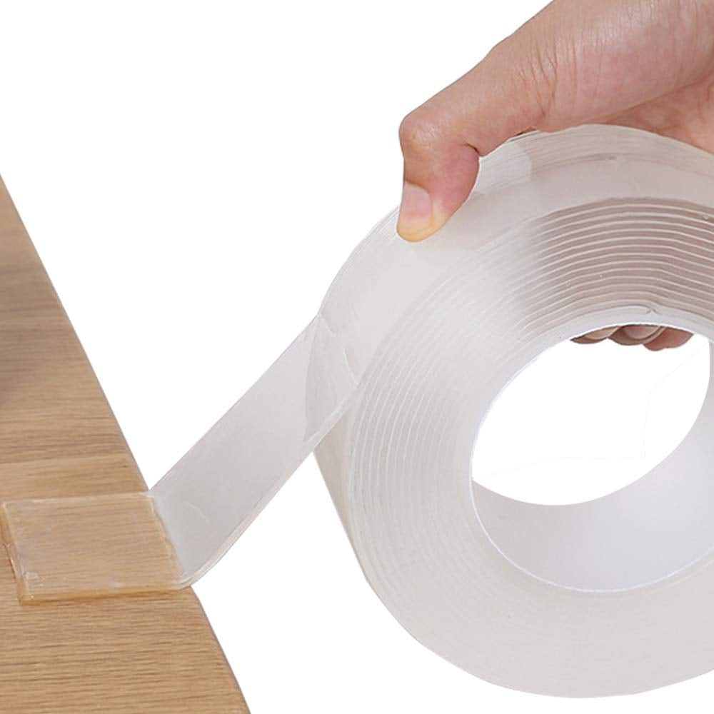5mDENGLING Double Sided Adhesive Tape Multi Purpose No Trace Transparent Double Sided Tape Suitable for Fixed Carpet/Adhesive Objects/Nail-Free Craft Wall Hanging/Non-Slip Sheath/Home/Office. 