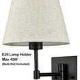 thumbnail image 6 of Plug in Wall Sconces Set of Two Black Swing Arm Wall Lamp, 6 of 7