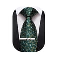 thumbnail image 1 of Corbata Barry.Wang con estampado floral verde esmeralda, 150 cm x 8,5 cm, 1 of 9