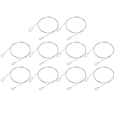 Uxcell 10Pack Lanyard Cable, 100cmx1.5mm Stainless Steel Vinyl Coated Wire Cable with Loops Security Steel Cable, Silver