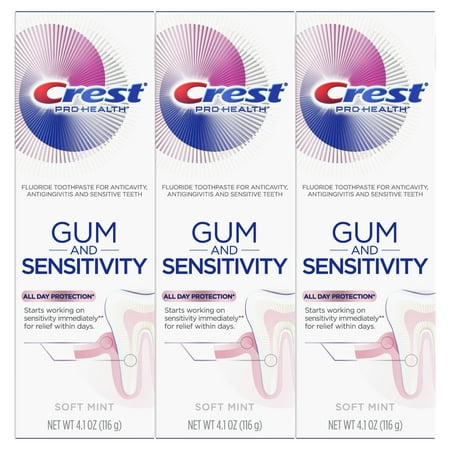 Crest Pro-Health Gum and Sensitivity, Sensitive Toothpaste, All Day Protection, 4.1 oz, Pack of (Best Toothpaste For Bleeding Gums India)
