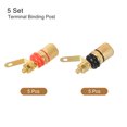thumbnail image 3 of Unique Bargains Terminal Binding Post Amplifier Jack Speaker Screw Cable Plug Black Red 5 Set, 3 of 5