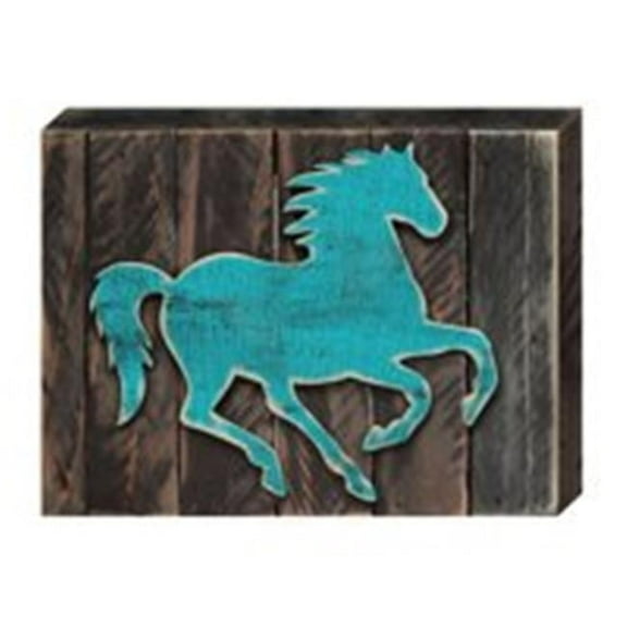 Designocracy 98156-08 Western Vintage Stallion Art on Board Wall Decor