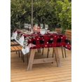 thumbnail image 2 of Outdoor Tablecloth with Umbrella Hole and Zipper, Red Plaid Christmas Rectangle Table Cloth 54x80 Inch Waterproof Tablecloth, Snowflake Snowman Xmas Tree Rustic Checkered Picnic Table Cover for Patio, 2 of 7