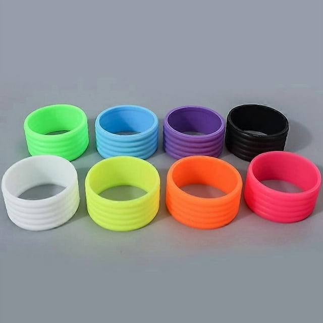 8Pcs Badminton Racket Rings Tennis Racket Silicone Grips Badminton Tennis Nonslip Overgrip Bands