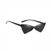 amagogo 2xCat Eye Sunglasses Summer Tinted Frameless Glasses UV400 Triangle Sunglasses Gray