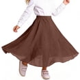thumbnail image 2 of NAISIBABY Girls Maxi Skirt, Pleated Tiered High Waist Cotton Mesh Kids Flowy Swing Long Skirt Brown 12T, 2 of 7