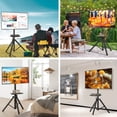 thumbnail image 6 of Tripod TV Stand for 23-75 Inch TVs with ±15° Tilt, 4-Level Height Adjustable, 360° Rotating Shelf & Non-Slip Base, Black, 6 of 8