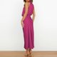 thumbnail image 4 of Vestido largo de satén para mujer con cuello alto, sin mangas y abertura lateral - Vestido formal/informal de noche para bodas/cócteles, 4 of 8