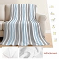 thumbnail image 5 of Blue Grey Stripes Blanket Soft Cozy Warm Throw Blanket for Couch, Plush Fuzzy Flannel Fleece Blankets for Sofa, Simple Striped Lines Minimalist Modern Bed Blankets Lightweight Gifts for Men, 50"x80", 5 of 9