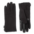 thumbnail image 1 of Guantes isotoner de forro polar elástico para mujer, pantalla táctil, color negro, 1 of 1
