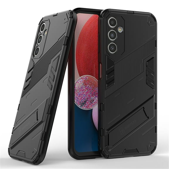 SaniMore for Samsung Galaxy A34 5G 2023 Armor Protective Cover Rugged PC Backplane with Hidden Kickstand Anti-fall Drop Resisitant Shockproof [Light & Thin] Hybird Case for Galaxy A34 5G, Black