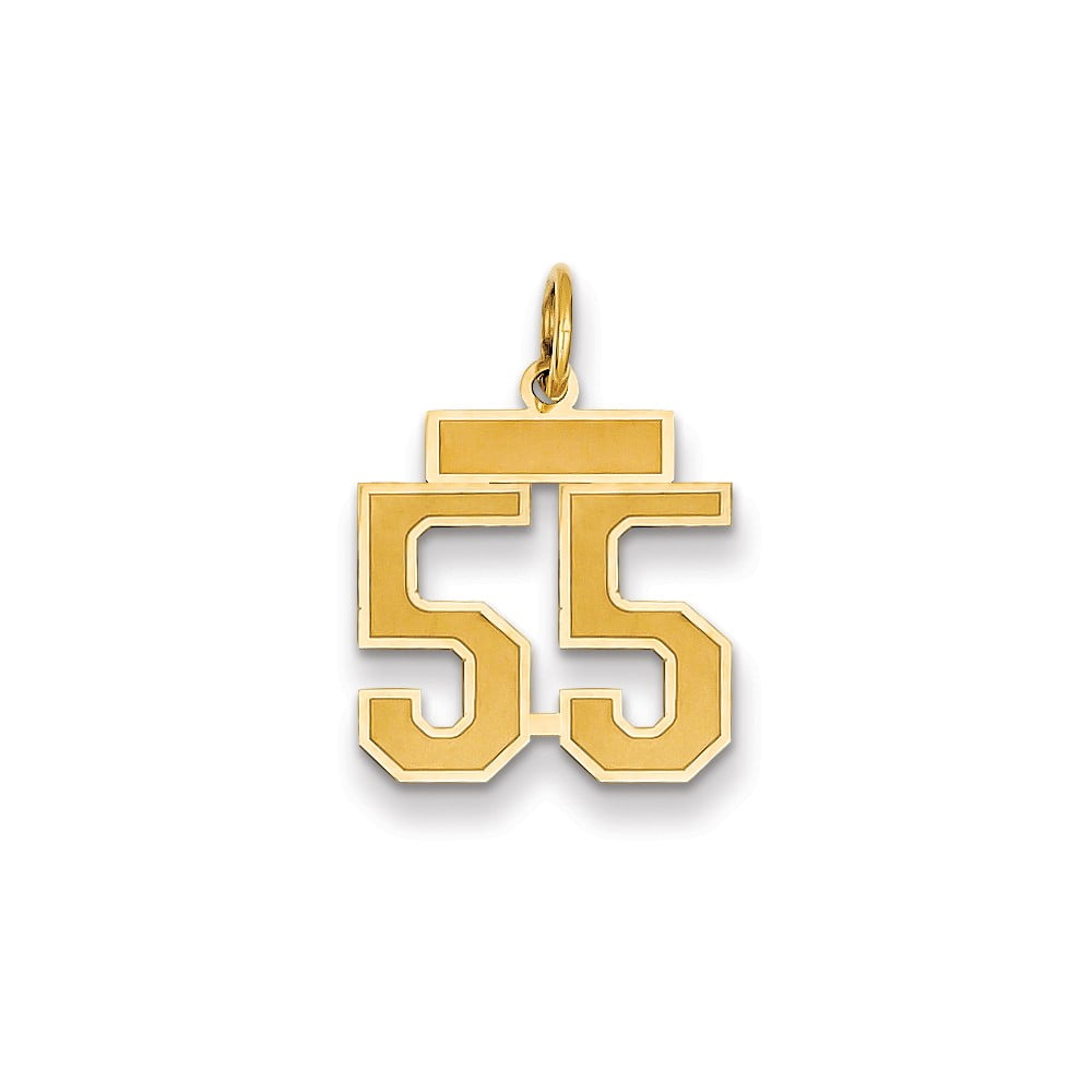 Diamond2Deal - 14k Yellow Gold Satin Number 55 Pendant - Walmart.com