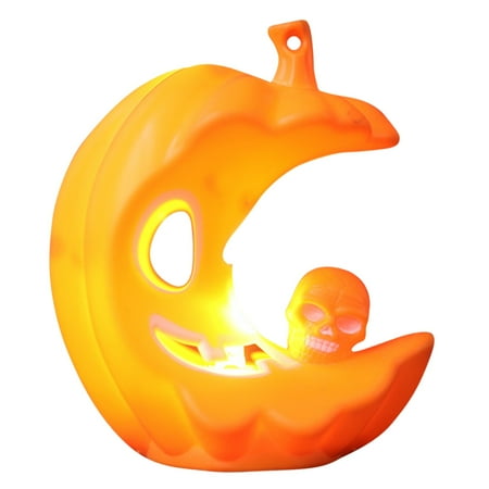 

Zhaox Must-Have 2pcs Halloween Candle Lamp Colorful LED Pumpkin Head Night Light Hanging For Party Outdoor Halloween