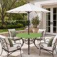 thumbnail image 4 of Fruit Green Round Outdoor Tablecloth with Umbrella Hole Zipper, Farmhouse Solid Green Color Modern Art Elastic Fitted Table Cover, Waterproof Table Cloth for Patio Picnic Party Fits 54"-60", 4 of 9