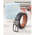 thumbnail image 5 of AWAYTR Men Reversible Leather Belt - 1.33'' Wide Genuine Leather Dress Belt for Casual and Business Wear, 5 of 7