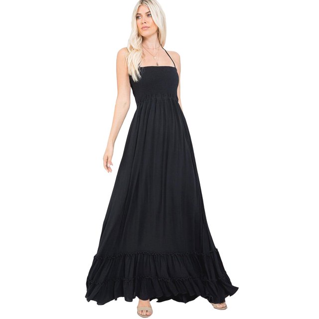 Maxi vestido talle con elástico AMAD Casual para mujer Talla S