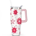thumbnail image 2 of White Red Snowflakes 40 Oz Tumbler with Handle Lid and Straw Stainless Steel Double Walled Vacuum Insulated Cup Merry Christmas Gifts Tumbler for Women Men Friends Outdoor Indoor, 2 of 6