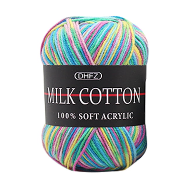50g Gradient Milk Cotton Yarn for Hand Knitting, Soft Baby Wool Crochet Thread, Multicolor