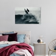 thumbnail image 2 of Wynwood Studio Canvas Catch the Wave Sports and Teams Surfing Wall Art Canvas Print Black Dark Gray 36x24, 2 of 3