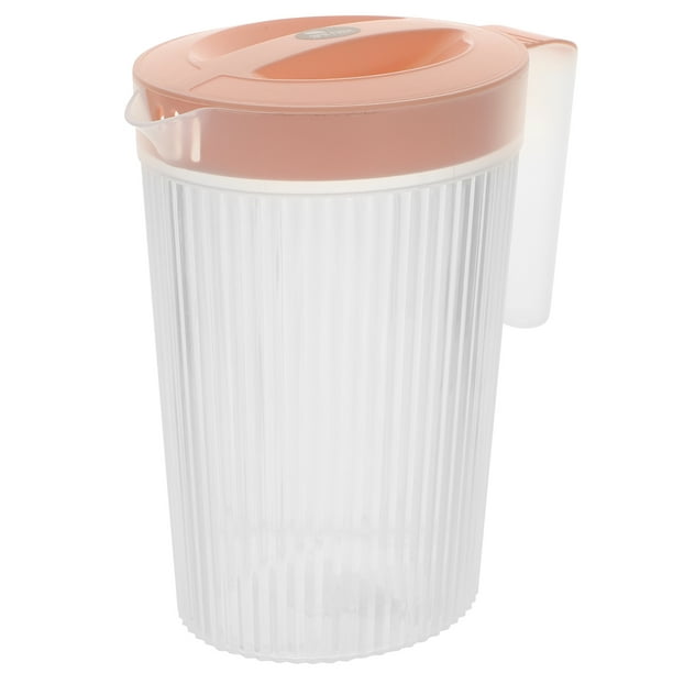 Jarra de plástico con tapa, jarra para agua, zumo, té helado, limonada, 2 l