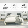 thumbnail image 5 of vidaXL Bed Frame With Headboard Dark Grey 100% Polyester Twin XL, 5 of 11