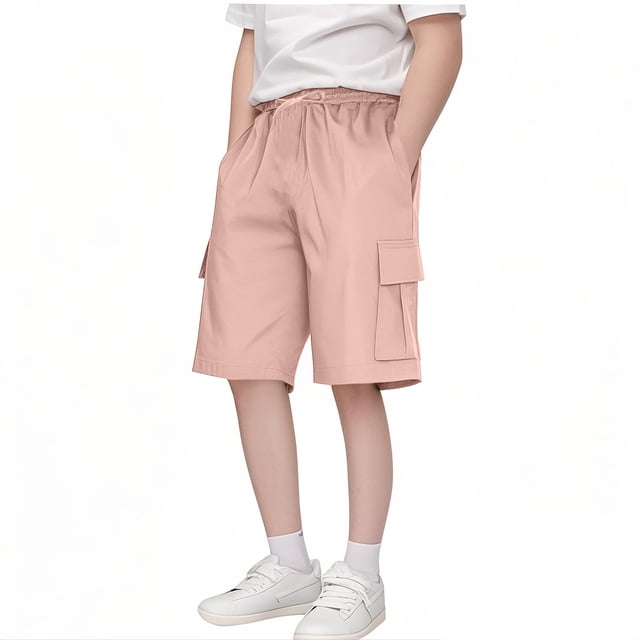 Shorts Cargo Amples pour Garçons, Séchage Rapide, Shorts de Randonnée Légers, Short Athlétique avec Multiples Poches, Extérieur