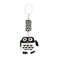 thumbnail image 1 of Sonajero colgante para bebé con forma de búho, de peluche blanco y negro, para cochecito., 1 of 14