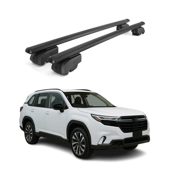 Roof Rack Cross Bars Luggage Carrier for Subaru Forester 2025-2026 Alu Black 2x
