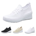 thumbnail image 2 of GiLiling Women's Wedge Sneakers Breathable Mesh Lace Up Non Slip Lightweight Casual Athletic Shoes for Walking Travel, 2 of 7