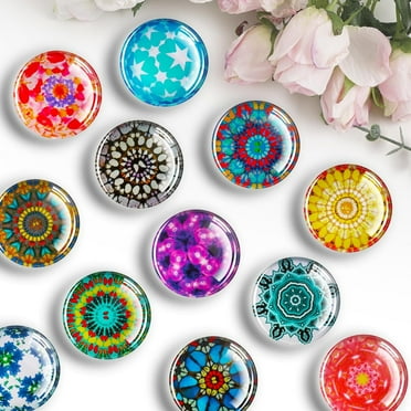 12 Pcs Glass Fridge Magnets, Cute Fridge Magnet Sticker, Strong Refrigerator Magnets Heavy Duty, Small Magnets for Whiteboard, Classroom, Kitchen, Office, Home and Cabinet