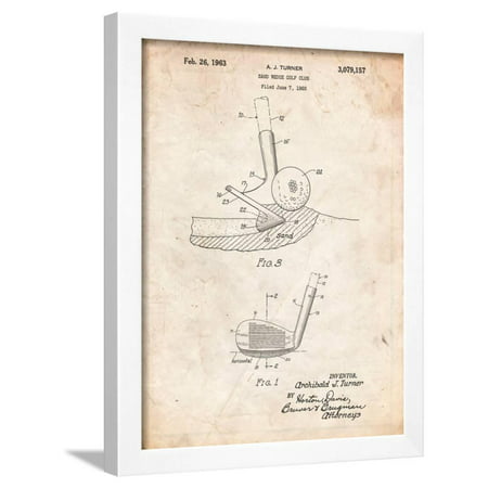 Golf Sand Wedge Patent Framed Print Wall Art By Cole