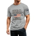 thumbnail image 4 of Homeyce American Flag Shirt for Men 250 Years Of Liberty 4th Of July Shirts Short Sleeve Freedom Usa Flag Shirt Crew Neck Independence Day Patriotic Shirts,Gray S, 4 of 6