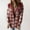 Red, variant on Womens Plaid Shacket Jacket Long Sleeve Button Down Fleece Hooded Jackets Warm Winter Coat Front Pockets
