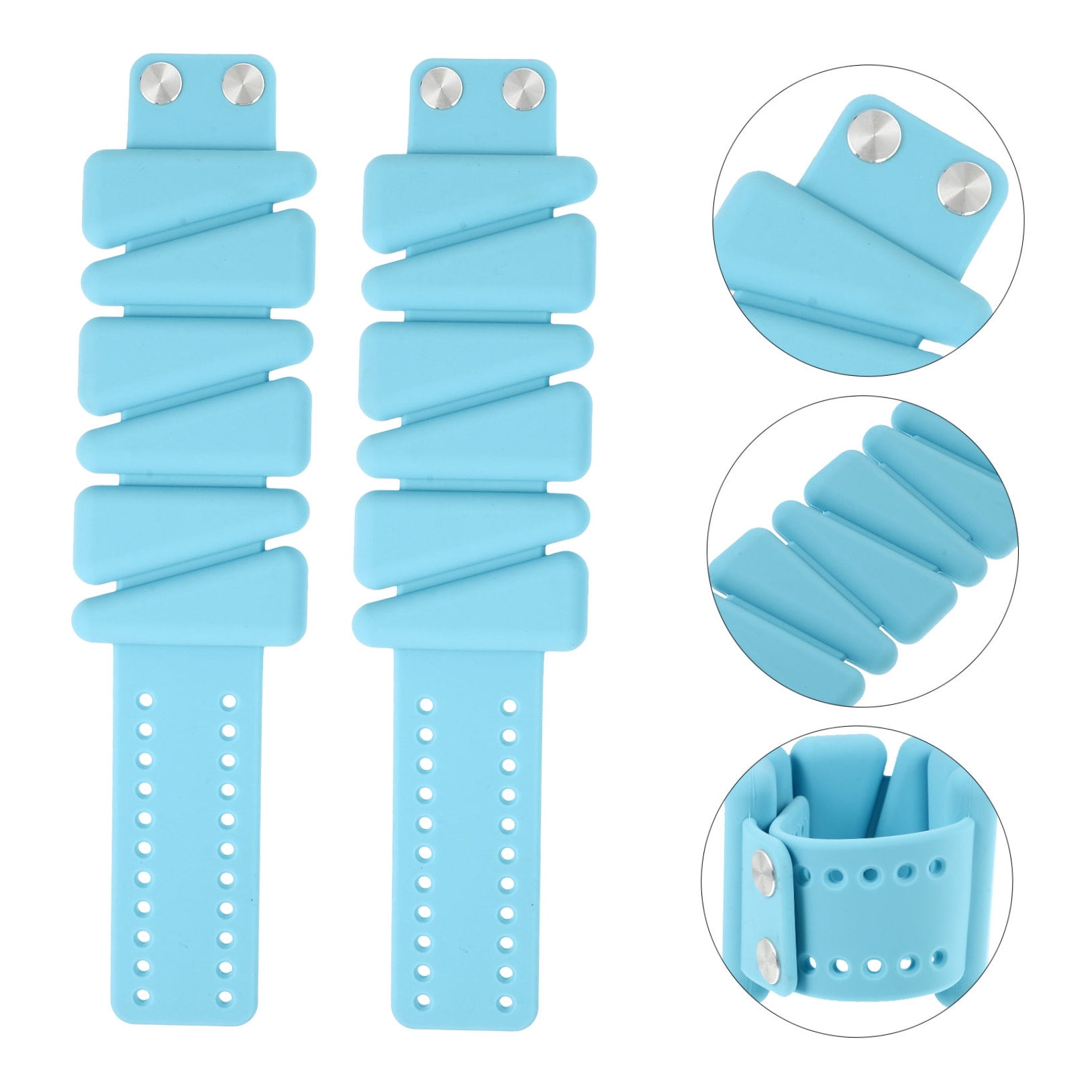 ETHZZLE 1Pair Blue Silicone Wristband Weights for Home Workouts Running Core Training
