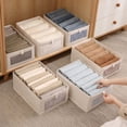 thumbnail image 2 of Caja de almacenamiento de tela de algodón y lino con ventana, caja de almacenamiento de ropa grande, caja de almacenamiento de juguetes plegable, 2 of 4