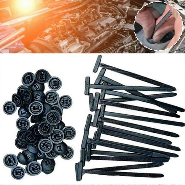 20-100pcs Nylon Universal Cable Tie Buckle, Self-Locking Nylon Cable Ties, Heavy Duty Plastic Cable Ties for Cars Wiring & Repair