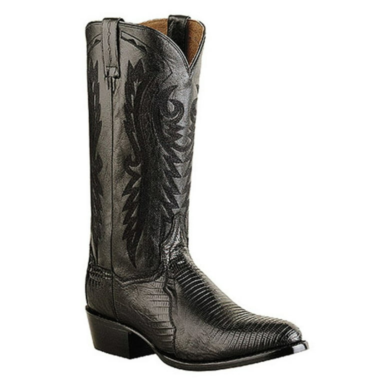 Men s Dan Post Teju Lizard Cowboy Boots BLACK 15 EW Walmart
