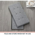 thumbnail image 5 of Ornavo Home Foldable Tufted Linen Large Storage Ottoman Bench Foot Rest Stool/Seat - 15" x 30" x 15" (Grey), 5 of 17