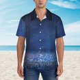 thumbnail image 6 of Picia Retro Blue Glitter Gentle Cotton Regular Fit Short Sleeve Casual Hawaiian Shirt for Men-XX-Large, 6 of 9