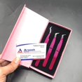thumbnail image 1 of Pinzas de volumen ruso de color rosa intenso, venta al por mayor, pinzas profesionales de extensión de pestañas con agarre de diamante de acero inoxidable sólido, 1 of 3