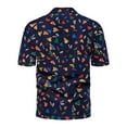 thumbnail image 4 of IROINNID Hawaiian Shirt for Men Hawaiian Print Lapel Short Sleeve Shirt,Blue, 4 of 6