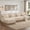 Beige + Chenille + 4 Seat, variant on Homy Casa 131.5'' 4-Seat Sectional Sofa with Ottoman, Modular Lounge Couch for Living Room, Beige/Khaki/Green