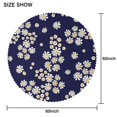 thumbnail image 2 of Round Tablecloth Floral Print Daisy 60 Inch Table Cover Wrinkle Free Dining Kitchen, 2 of 5