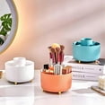 thumbnail image 3 of DASITON Large Capacity Makeup Brush Holder,360 °   Rotating Makeup Organizer,5 Slot Makeup Brushes Cup,for Vanity Decor,Bathroom Countertops,Desk Storage Container,Cosmetic Display cases(Black), 3 of 10