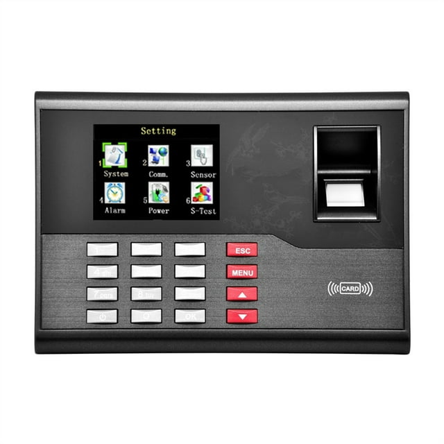 Biometric Fingerprint Time Attendance Clock Recorder Employee Digital Electronic English Reader Machine USB RFID ID Card ,Easy to Use
