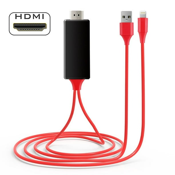 HDMI Cable Compatible with iPhone, 6 Feet HDMI Adapter Cord for iPhone