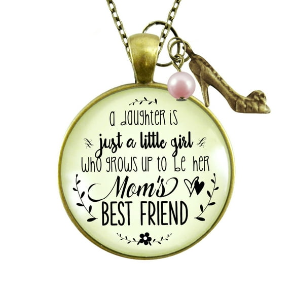 Mother Daughter Necklace Grows Up Best Friend Gutsy Goodness Female Adult Bronze Metal Jewelry