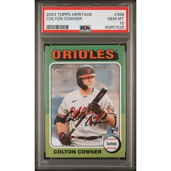 Graded 2024 Topps Heritage Colton Cowser #388 Rookie RC Baseball Card PSA 10 Gem Mint